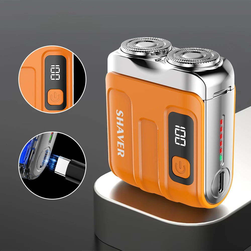 Portable Electric Rotary Shaver with Digital Display