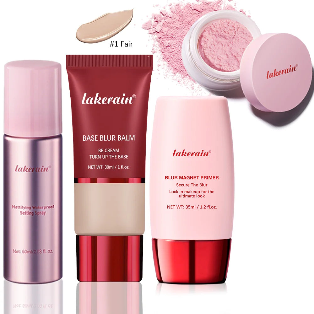 4-Piece Matte Makeup Setting and Blurring Face Base Set