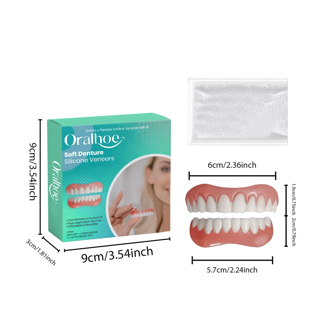Flexible Silicone Cosmetic Denture Set for Temporary Smile Repair