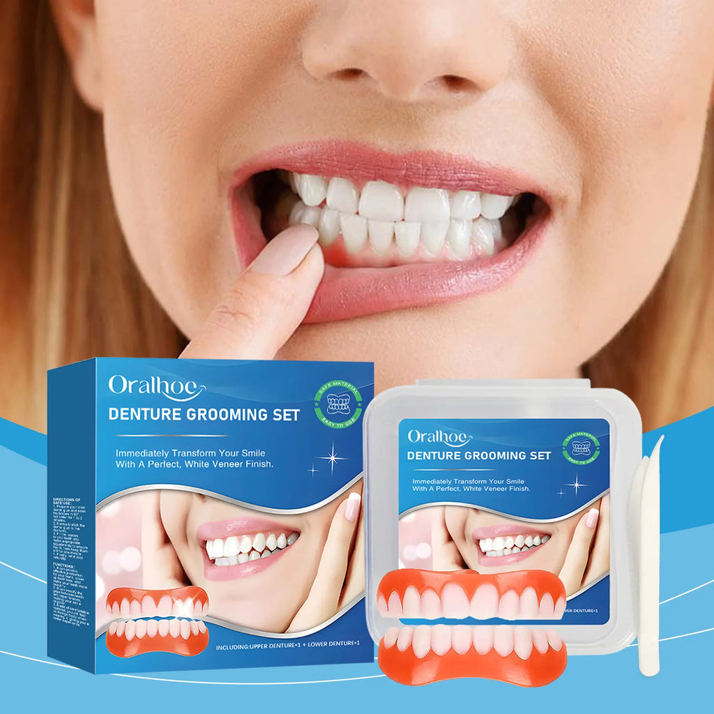 Temporary Silicone Snap-On Veneer Dentures Set