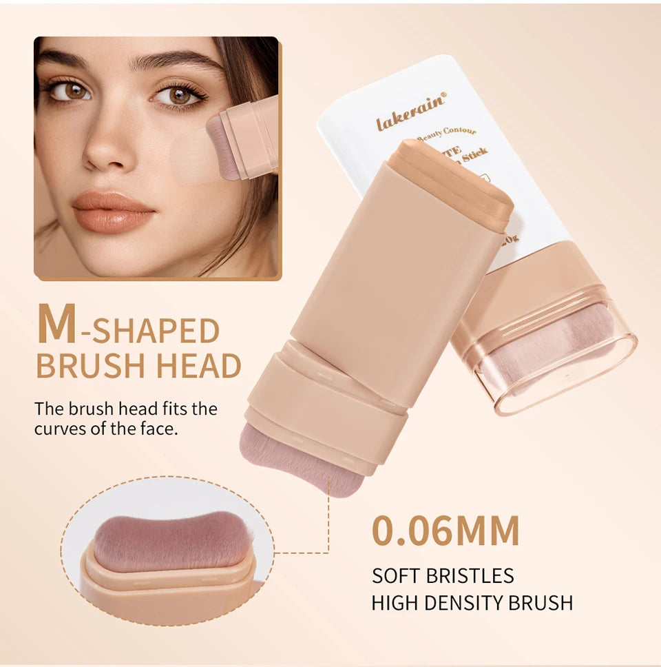 Matte Foundation Stick with Built-in Blending Brush - 12
