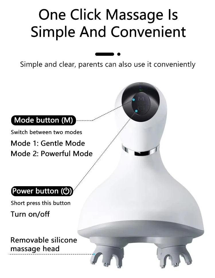Electric Cordless Scalp Massager for Relaxation and Hair Care