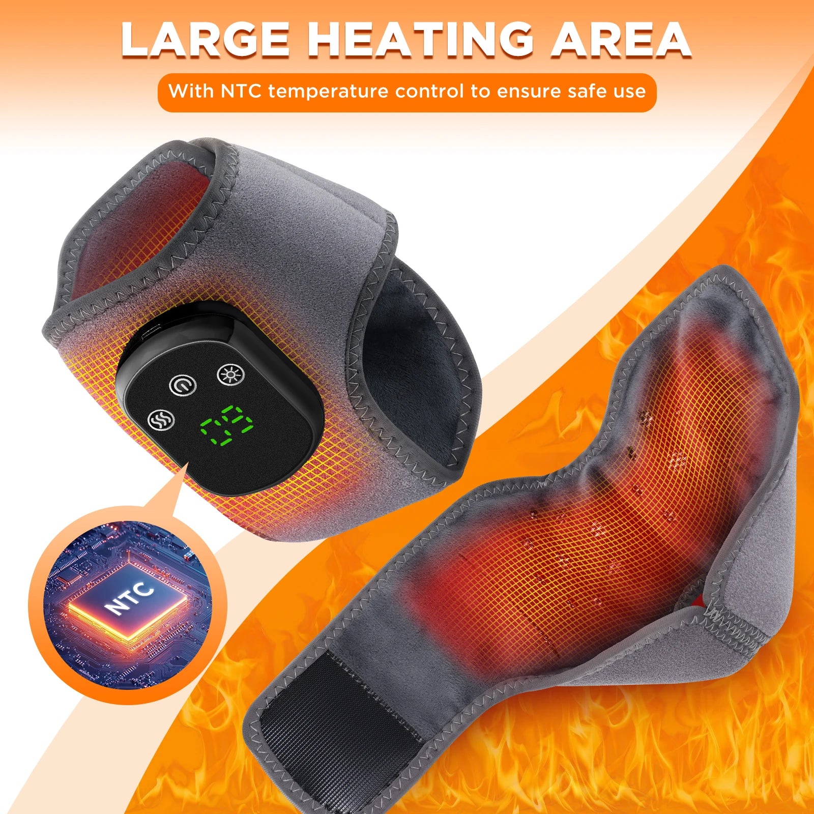 Heated Ankle Massage Wrap with Vibration for Pain Relief - 10