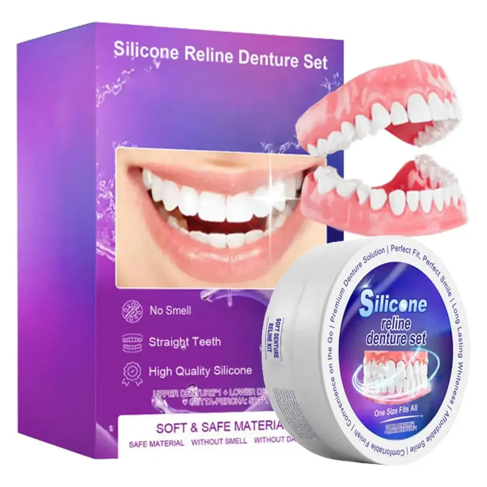 Temporary Silicone Denture Reliner and Teeth Whitening Set