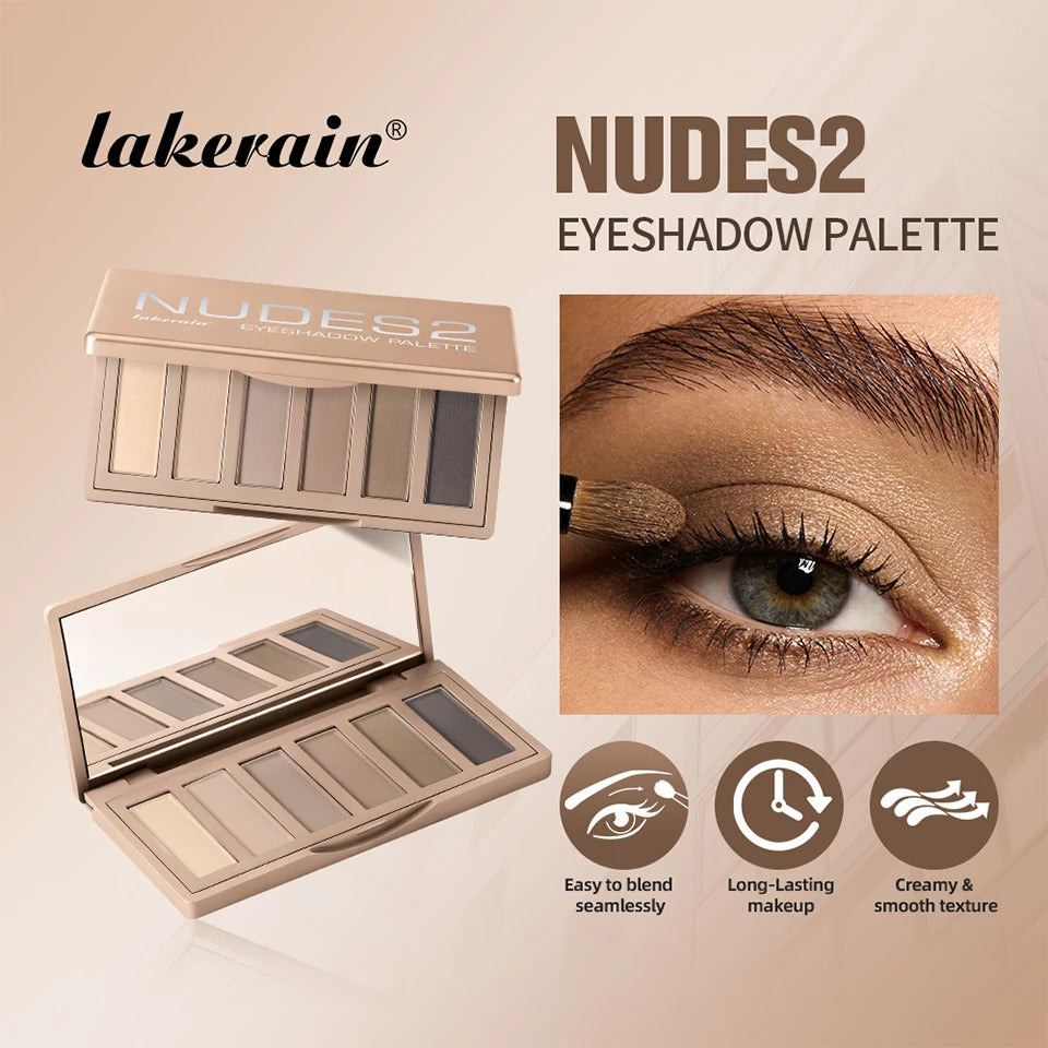6-Color Matte Eyeshadow Palette for Natural and Smokey Eye Looks