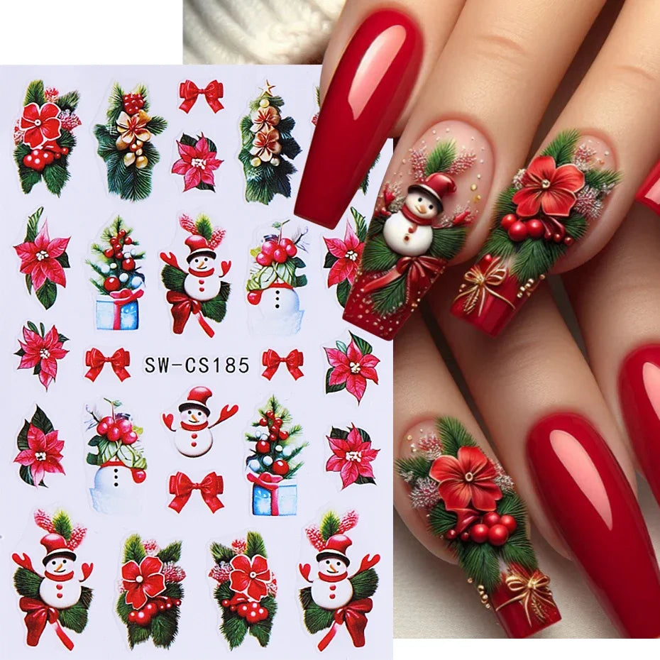 3D Christmas Cartoon Nail Art Sticker Decals