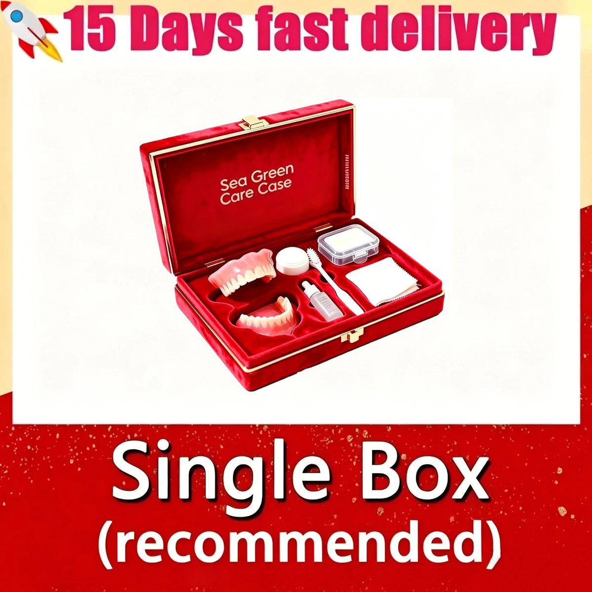 Comfortable Silicone Full-Mouth Denture Set with Storage Case
