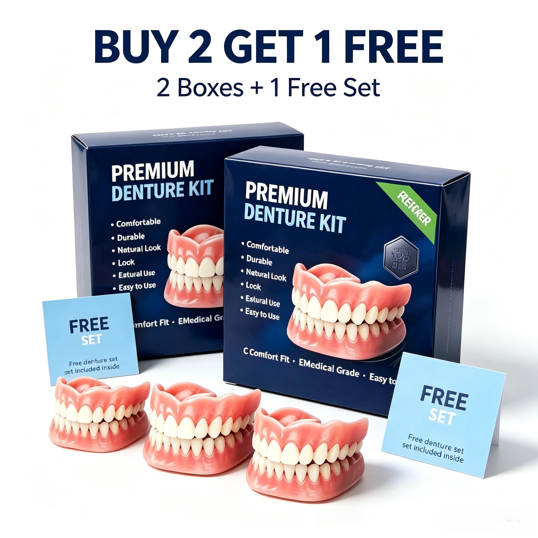 Custom Fit Moldable Silicone Denture Set for Instant Smile - 15