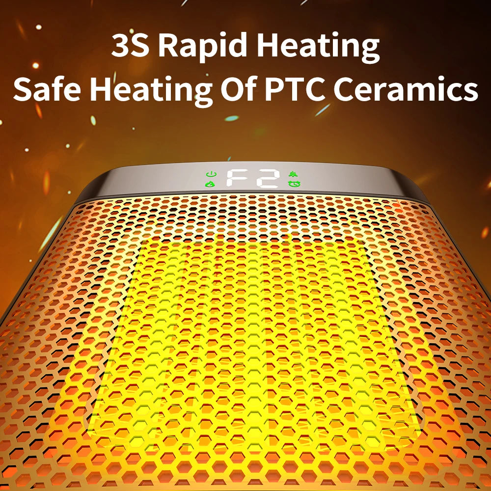 Portable PTC Ceramic Space Heater with Ambient Light and Timer - 5