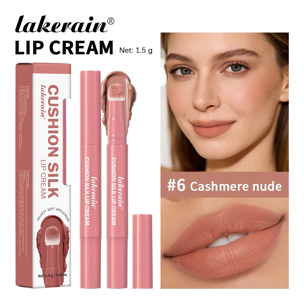 2-in-1 Waterproof Lip Cream and Blush with Cushion Applicator