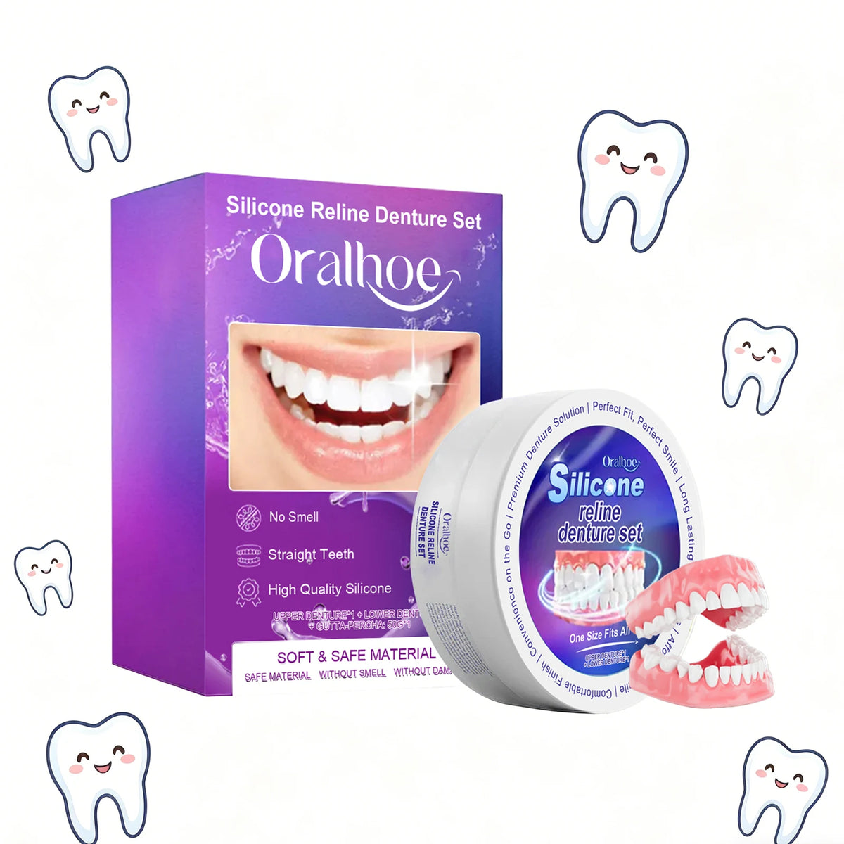 Silicone Reline Denture Set for Comfortable Fit and Perfect Smile