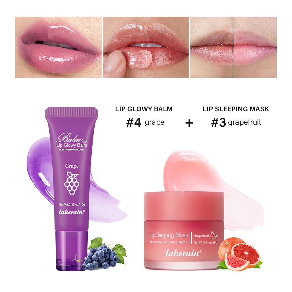 Moisturizing Lip Balm and Overnight Sleeping Mask Set