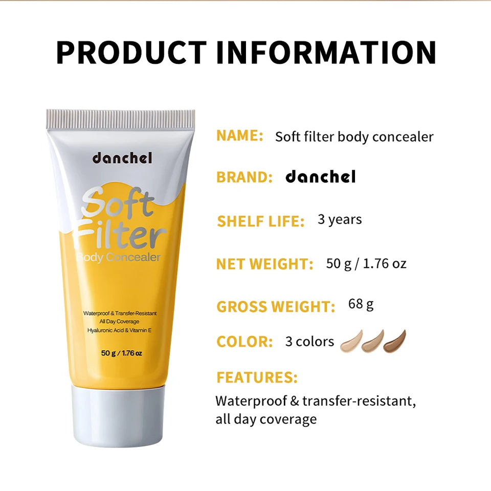 Waterproof Full Coverage Body Concealer for Scars, Tattoos and Veins - 17