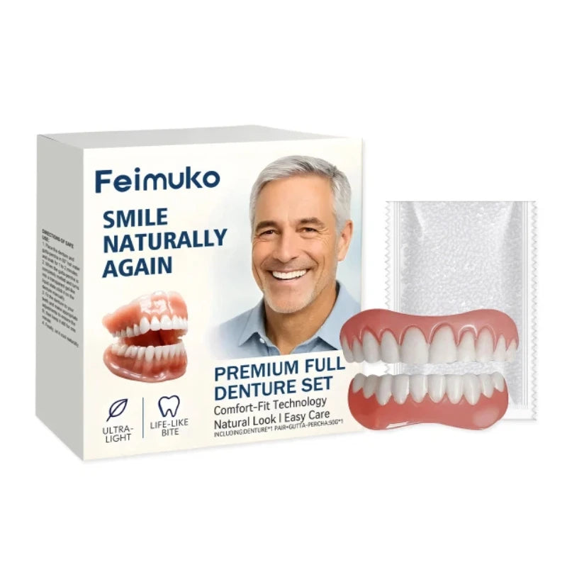 Comfortable Natural-Look Full Set Dentures for Men and Women