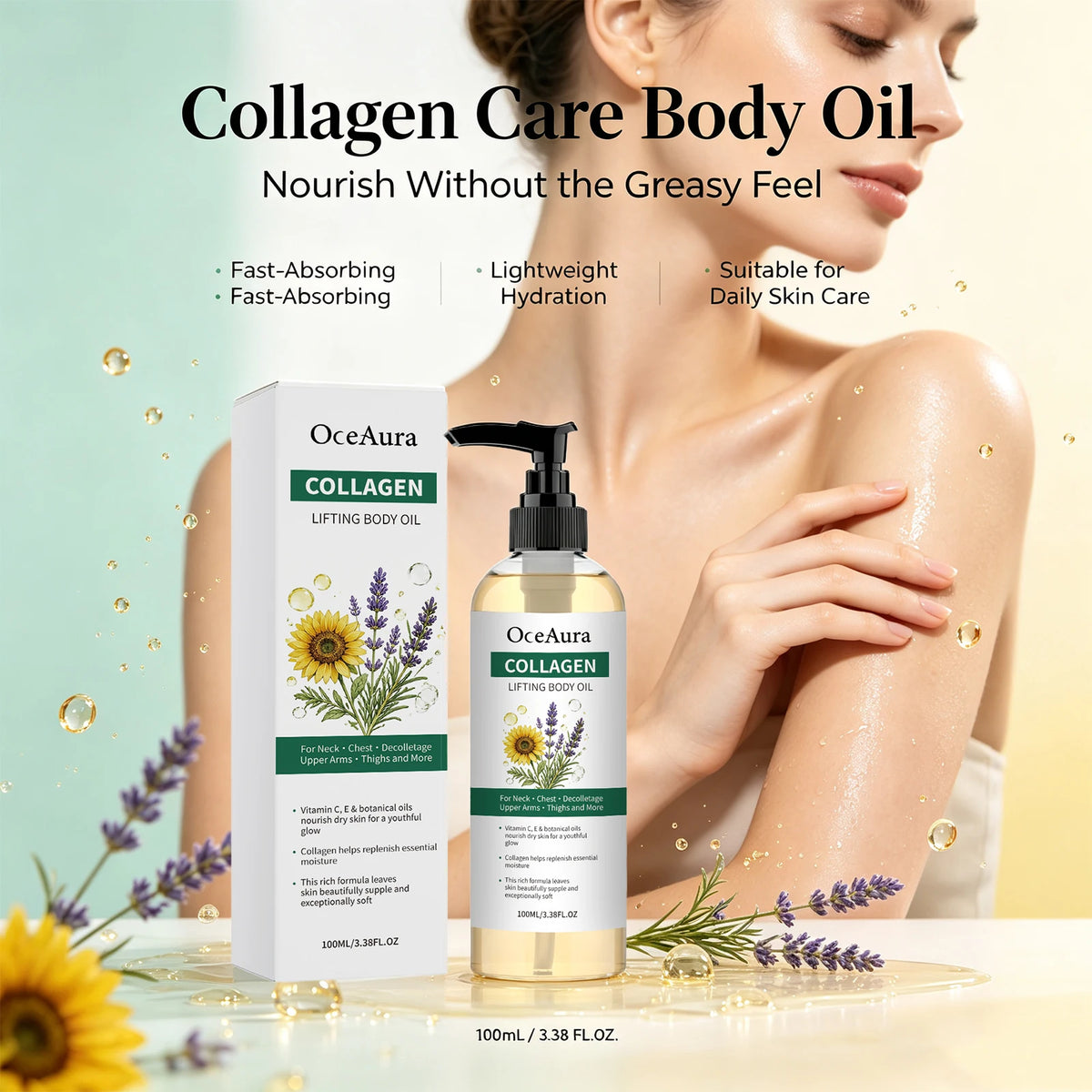 Collagen Nourishing Body Oil for Skin Hydration and Firming