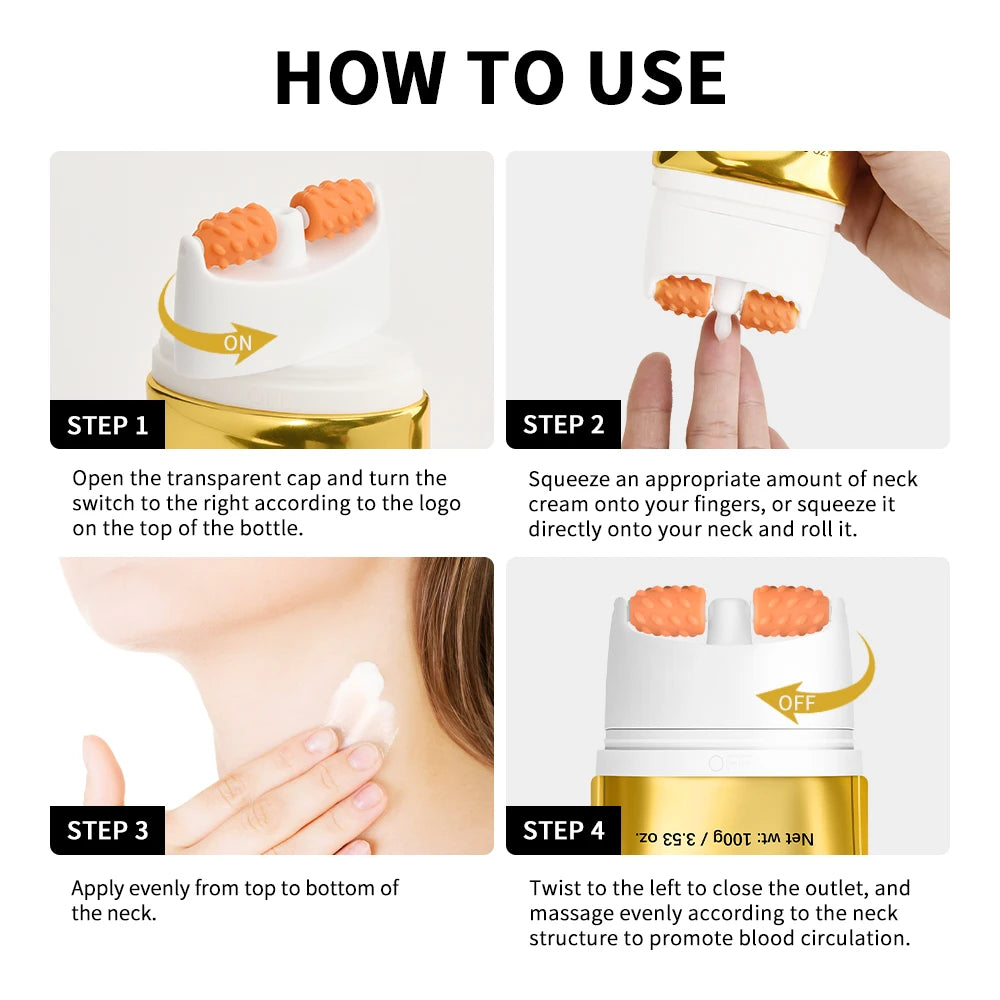 Firming and Lifting Neck Cream with Integrated Massage Roller