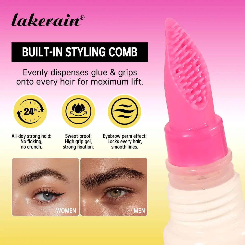 Long-Lasting Brow Lamination Styling Glue with Precision Comb