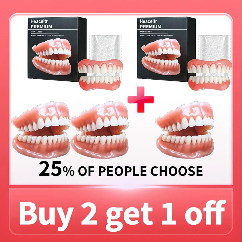 Instant Cosmetic Dentures for Upper and Lower Teeth - 10