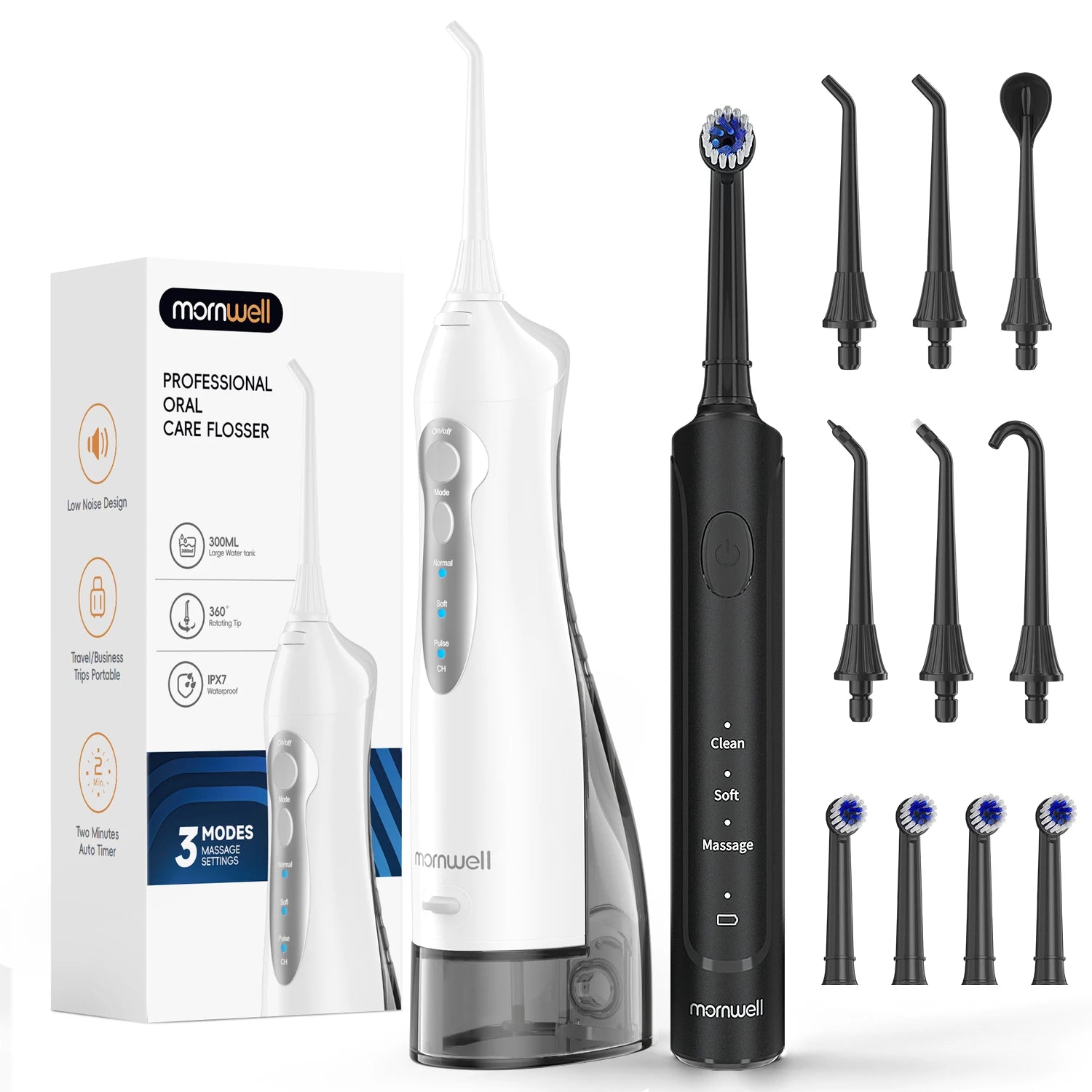 Electric Toothbrush and Water Flosser Oral Care Combo Set - 19