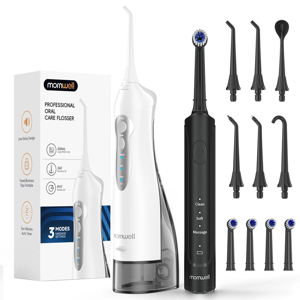 Electric Toothbrush and Water Flosser Oral Care Combo Set