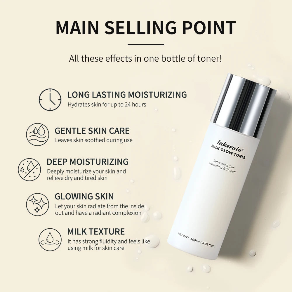 Brightening Milk Glow Face Toner for Hydrated Skin