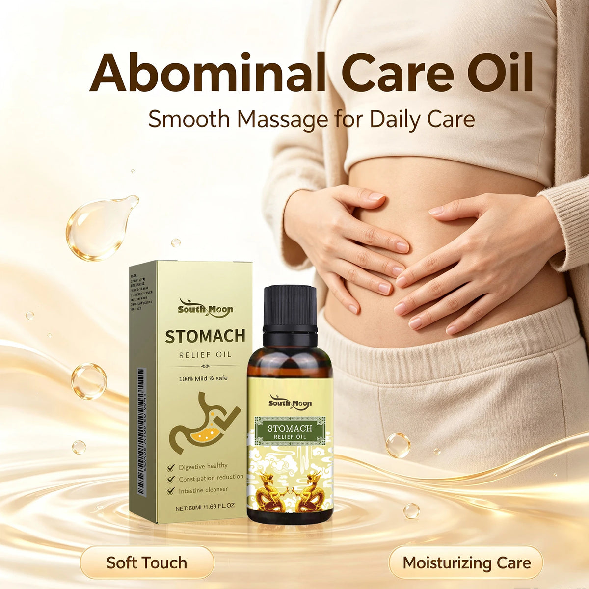 Herbal Abdominal Massage Oil for Natural Constipation Relief