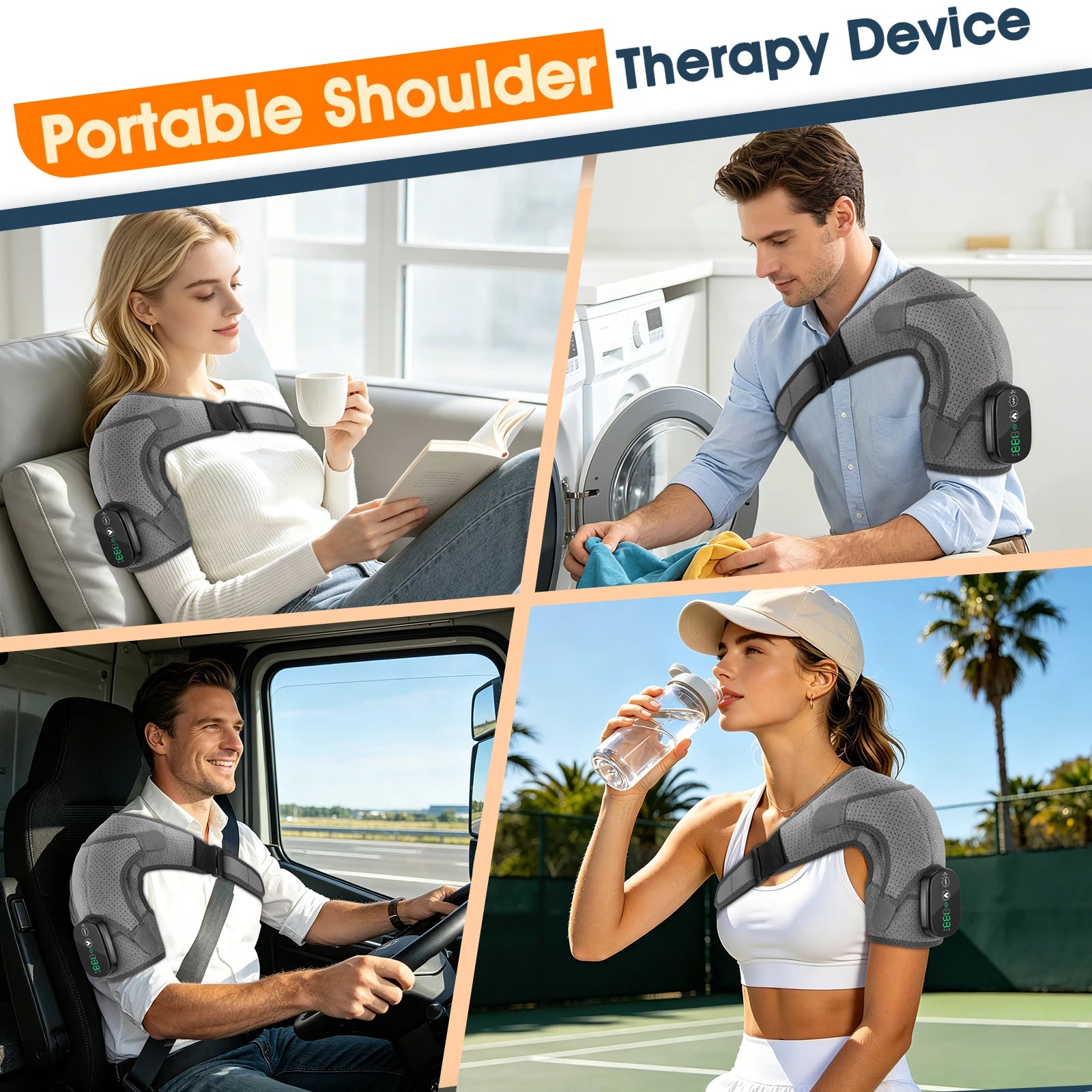 Cordless Heated Shoulder Massager with Vibration - 6