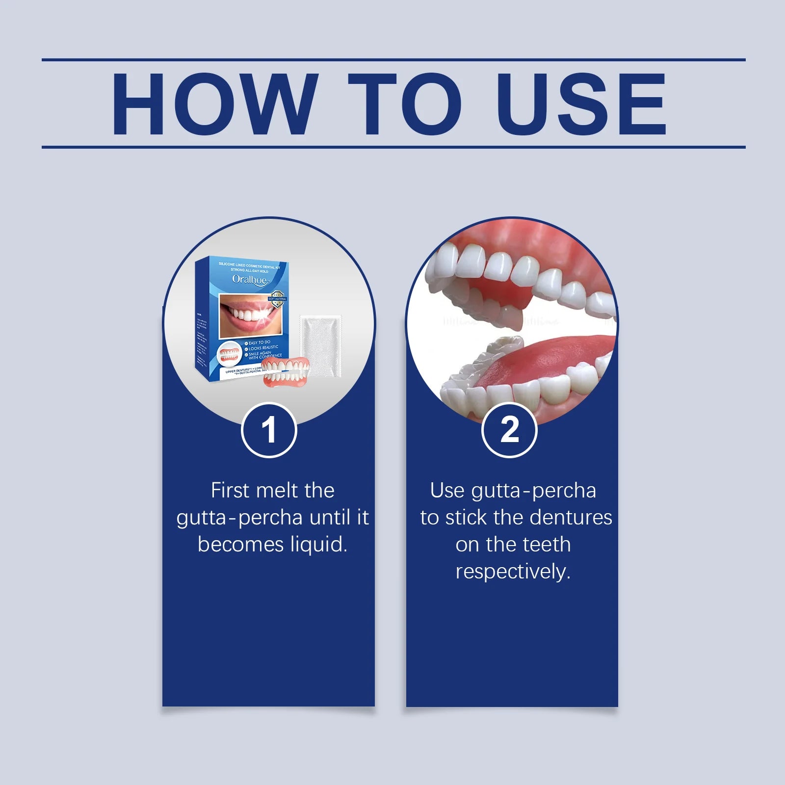 Instant Cosmetic Dental Veneers Kit for Upper and Lower Teeth - 12