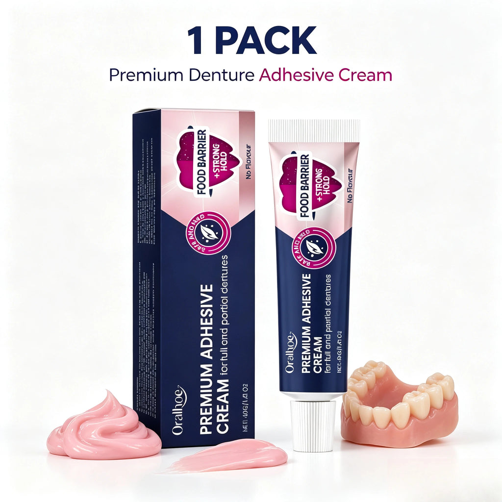 Strong Hold Denture Adhesive Cream for Full and Partial Dentures