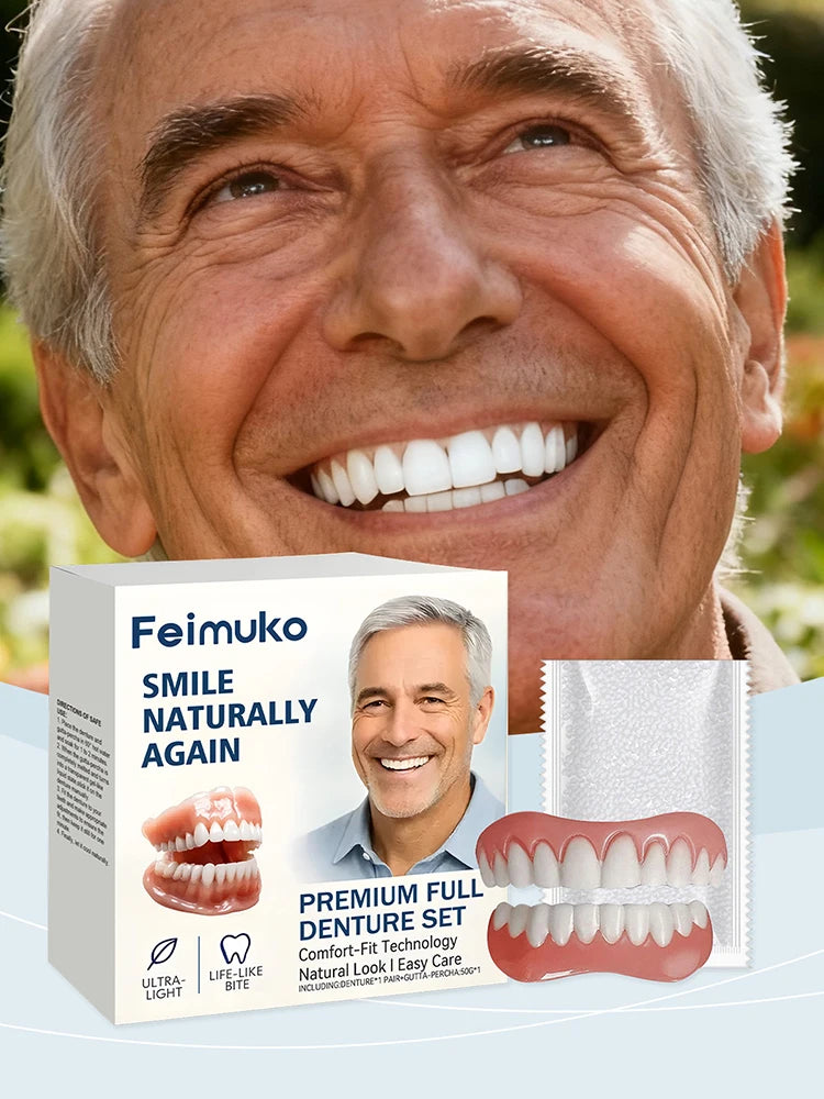 Comfortable Natural-Look Full Set Dentures for Men and Women - 7