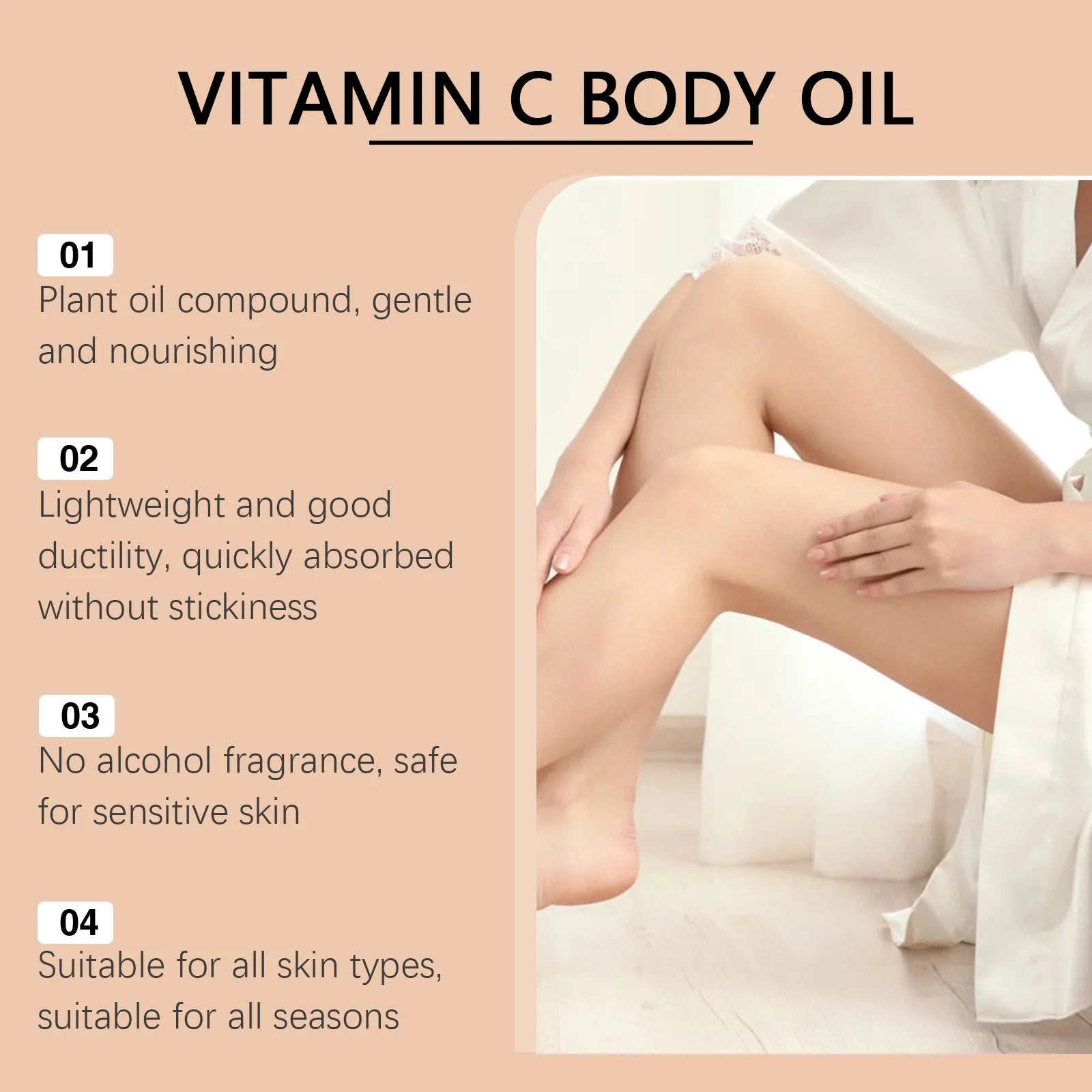 Vitamin C Brightening & Hydrating Body Oil for Dry Skin - 10
