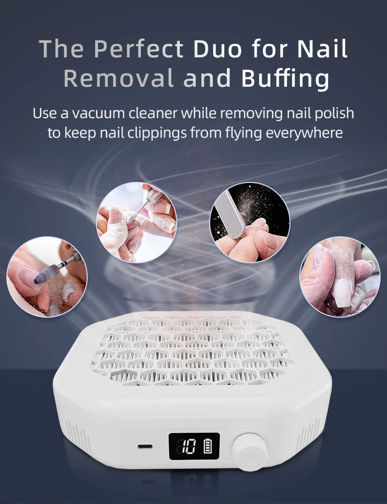 Professional Cordless Nail Dust Collector with Powerful Suction