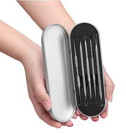 Professional Stainless Steel Blackhead and Pimple Extractor Tool Kit - 23