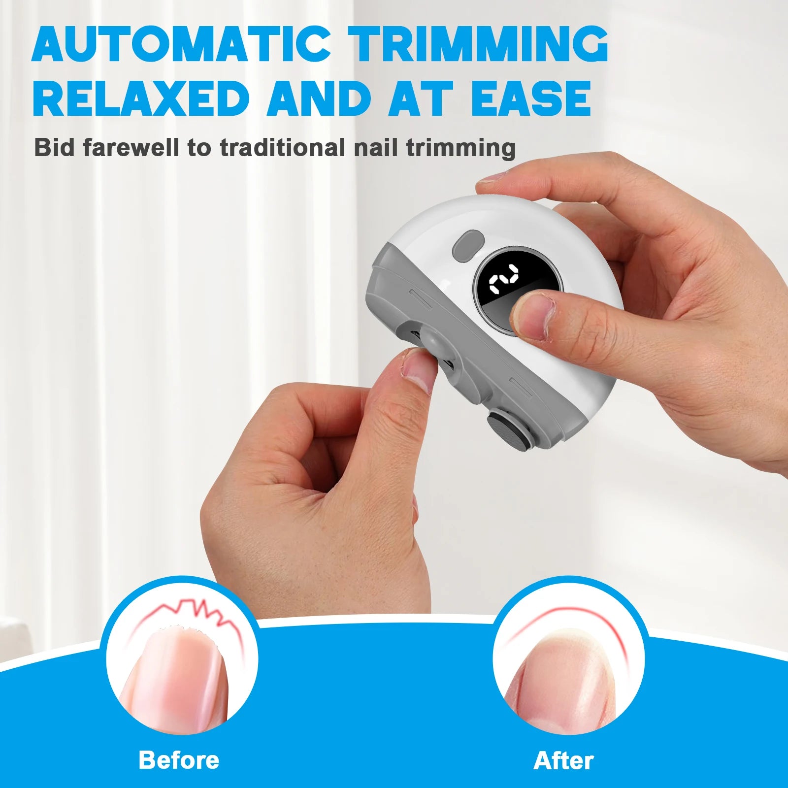 Electric Automatic Nail Clipper and Polisher with LED Light - 9