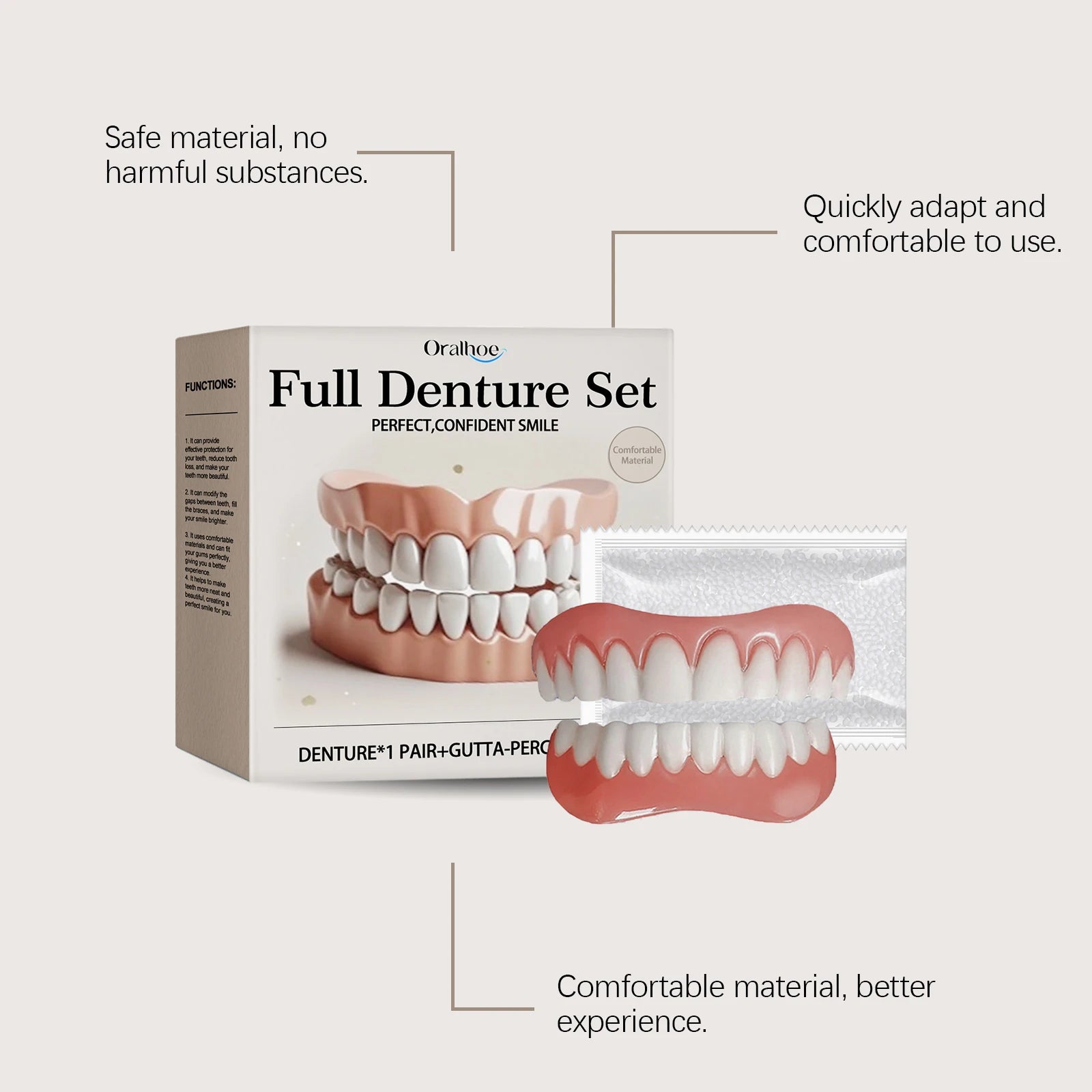 Temporary Silicone Cosmetic Denture Set for Smile Restoration - 14