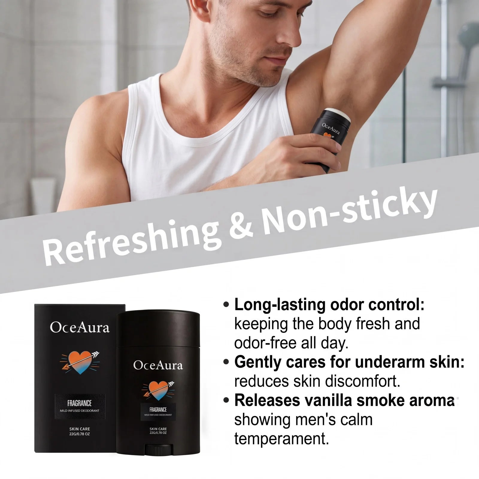 Long-Lasting Solid Deodorant Stick for Men - 10