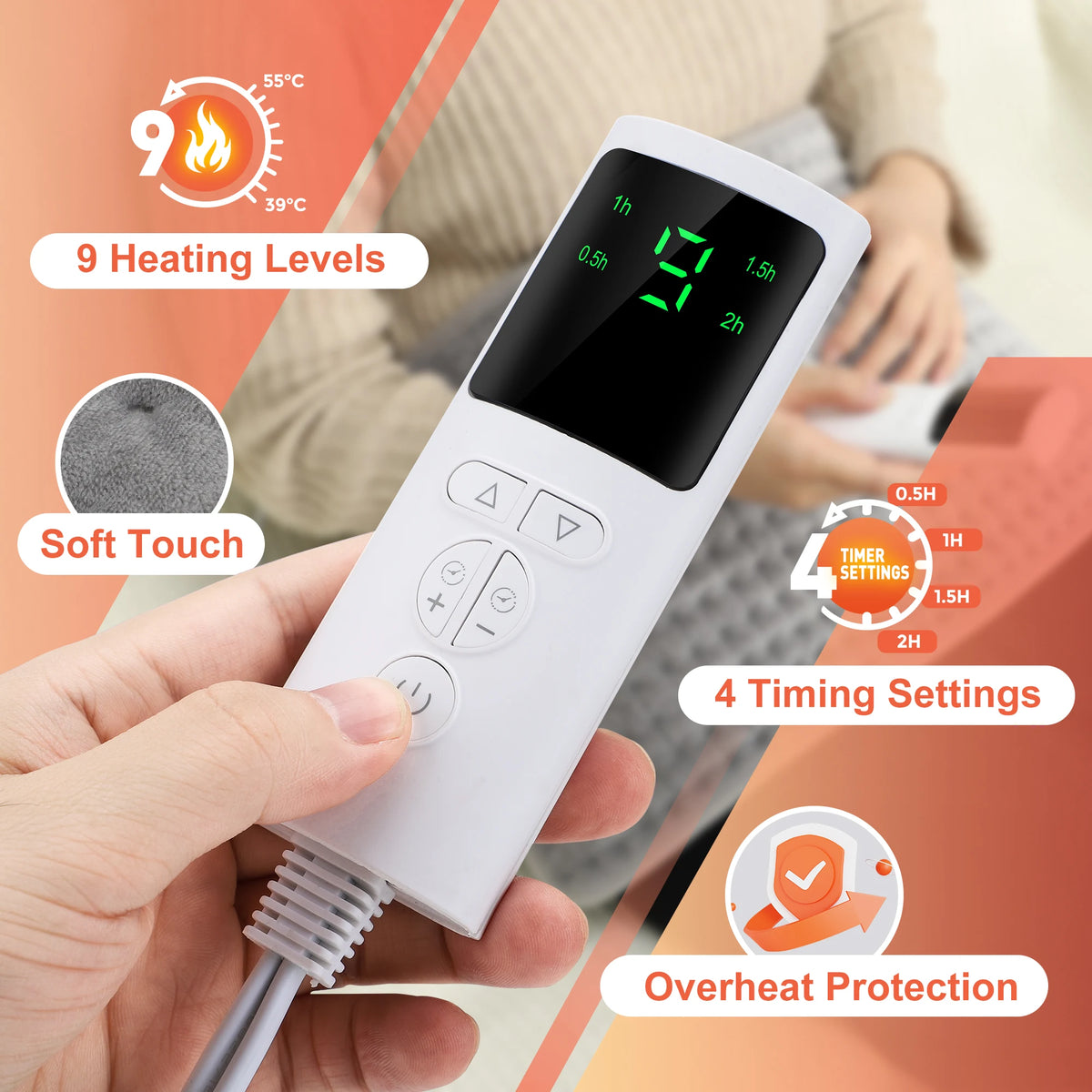 Electric Heating Waist Belt for Back Pain and Warmth