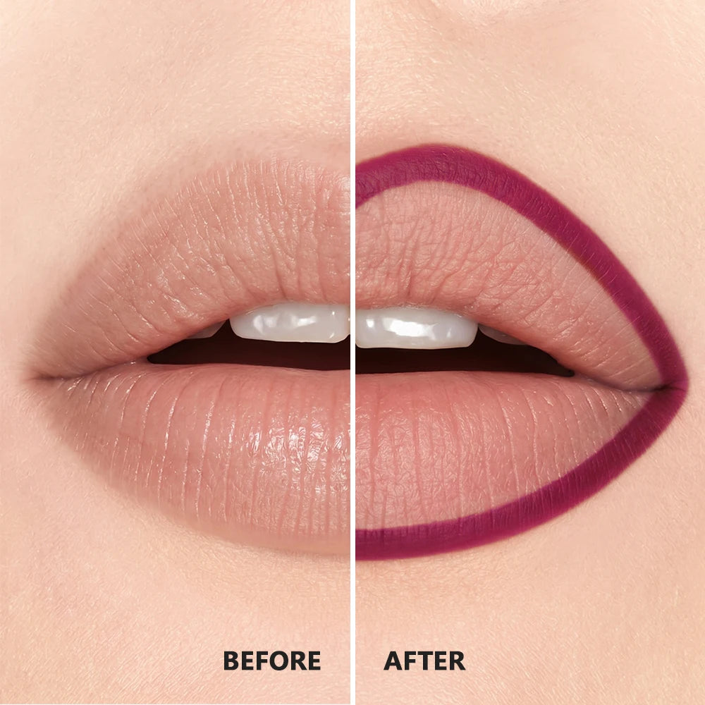 12-Color Waterproof Matte Lip Liner Pencil Set - 5