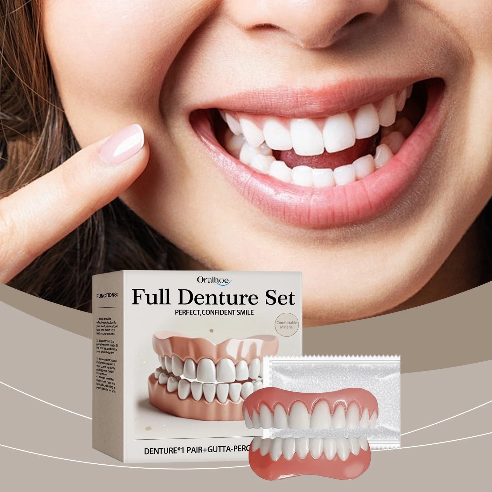 Temporary Silicone Cosmetic Denture Set for Smile Restoration - 9