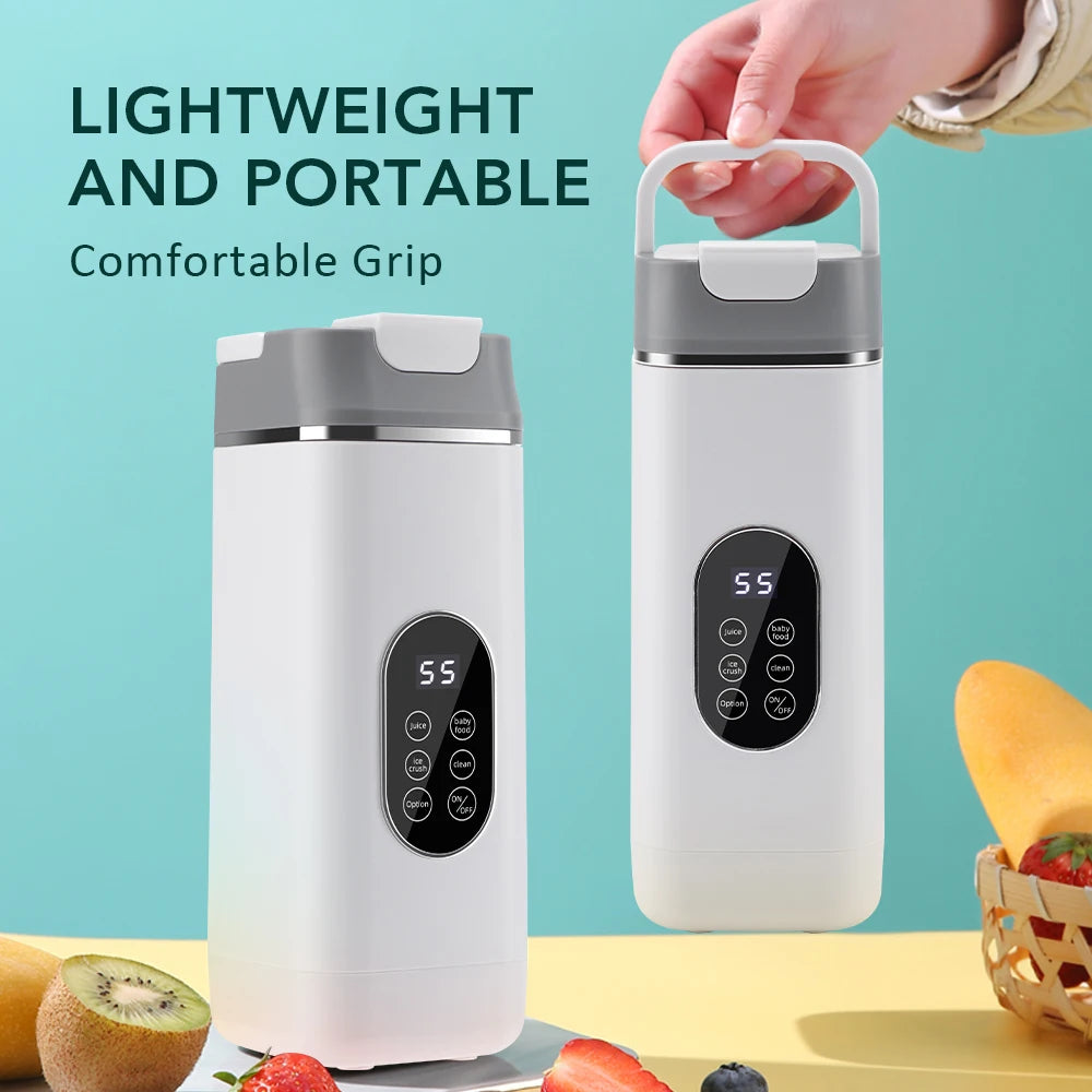 Portable 12-Blade Electric Juicer Cup with Digital Display