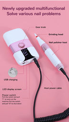 Rechargeable Electric Nail Drill Set with 12 Bits