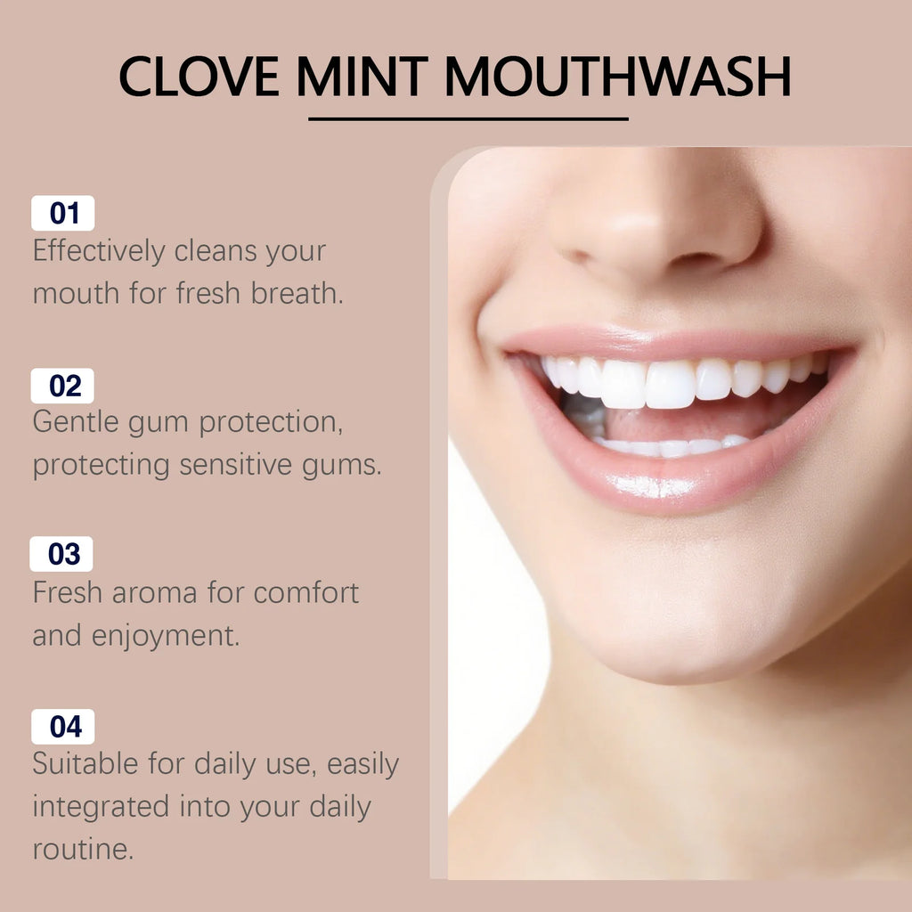 Clove Mint Mouthwash for Teeth Whitening and Bad Breath