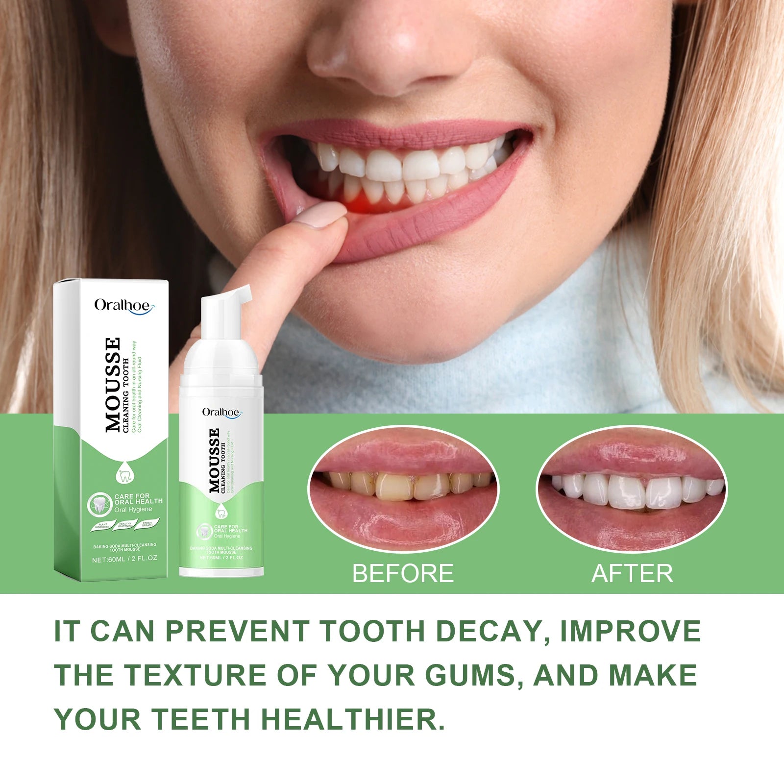Whitening Foaming Toothpaste for Stain Removal and Deep Cleaning - 8