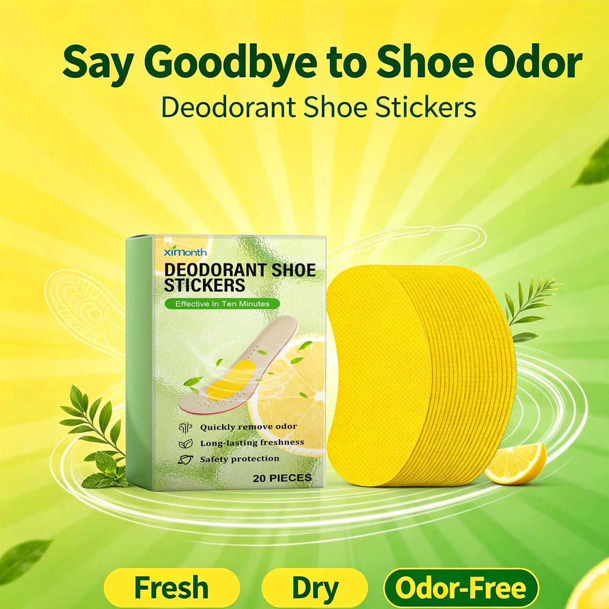 Deodorizing Shoe Patches for Odor Removal and Moisture Control