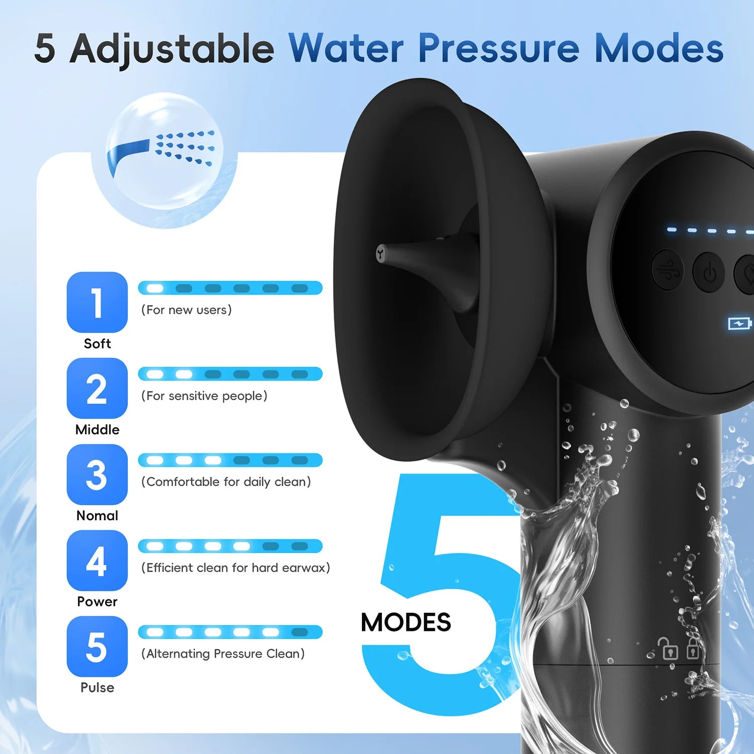Electric Ear Wax Removal Irrigation System with Drying Function - 3