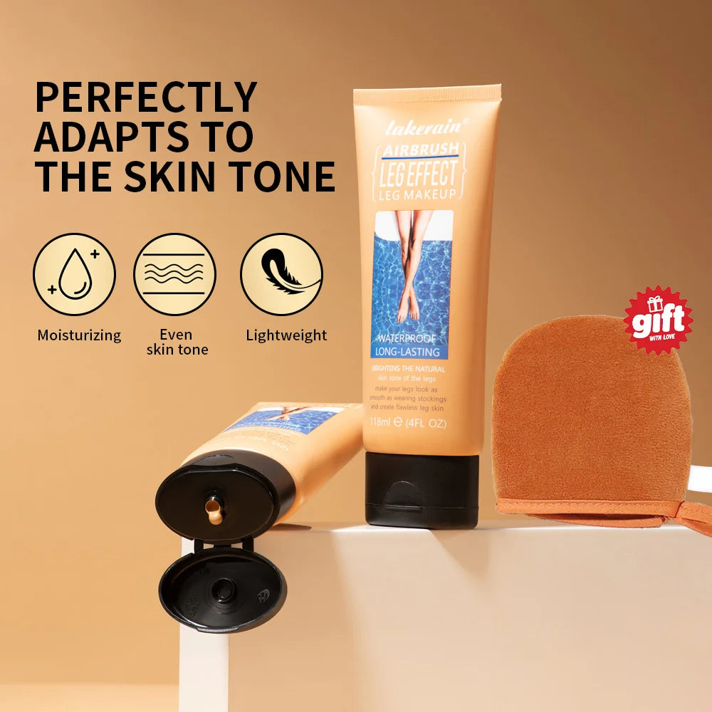 Waterproof Airbrush Leg Makeup Foundation with Applicator Glove - 2