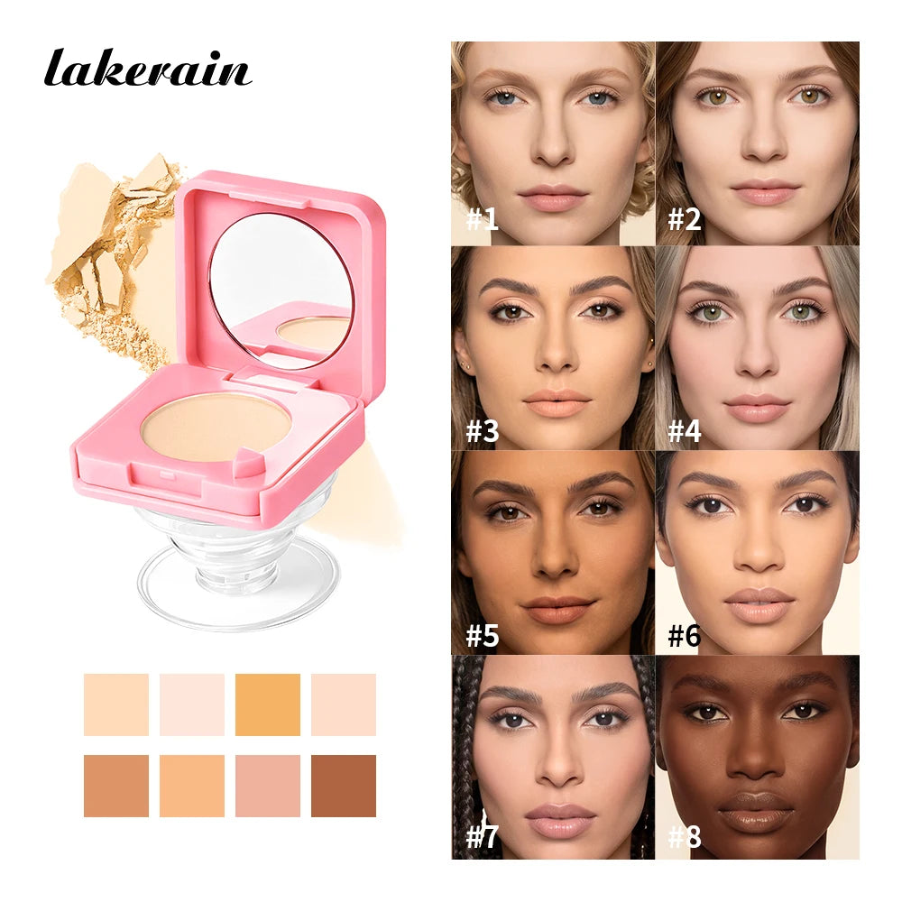 Oil-Control Pressed Powder with Mirror and Phone Stand - 1