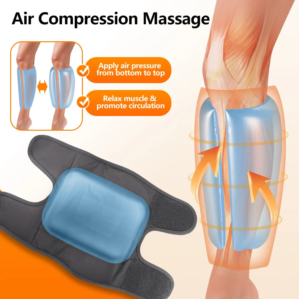 Cordless Heated Air Compression Leg Massager for Calf Relief