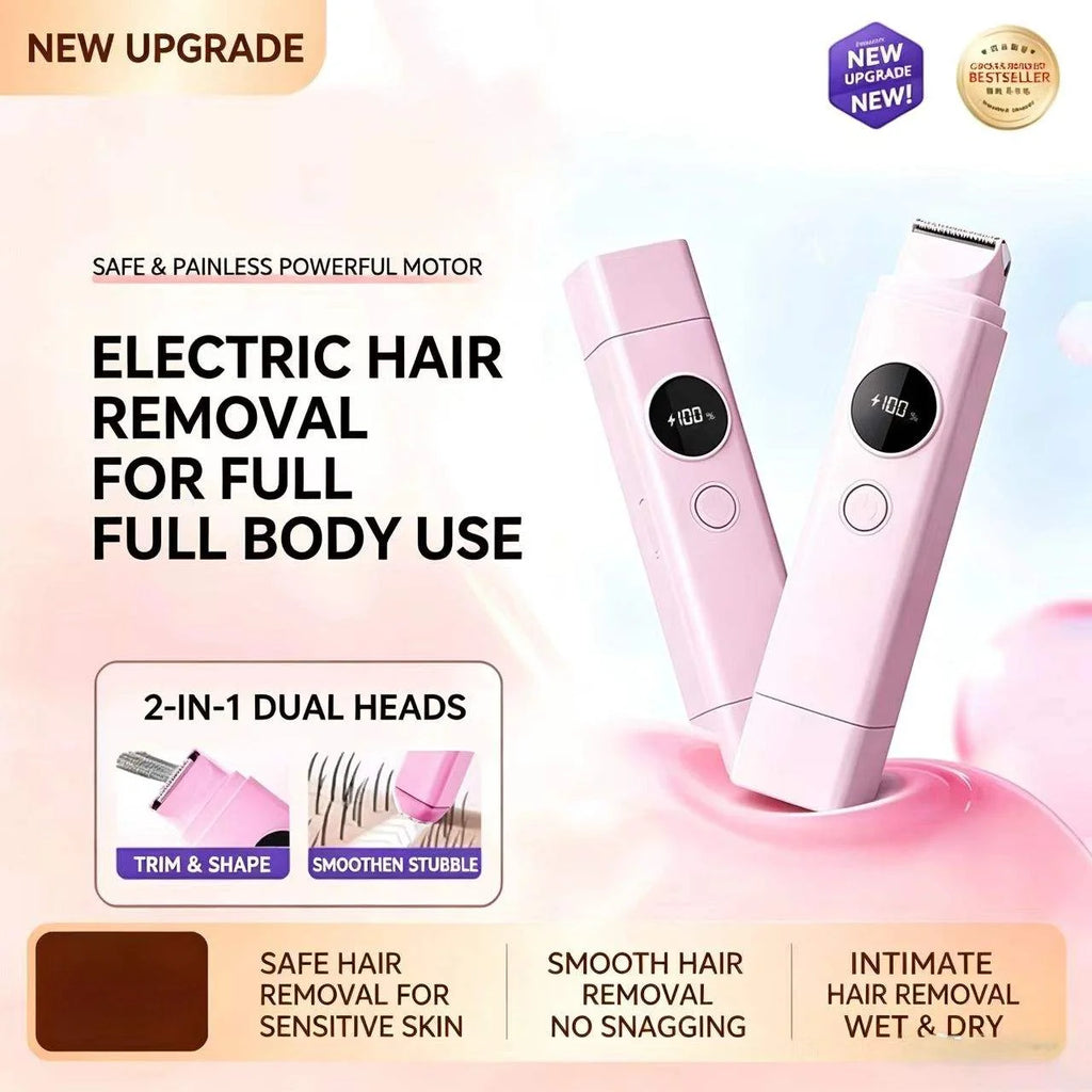 2-in-1 Electric Painless Hair Shaver for Face and Body