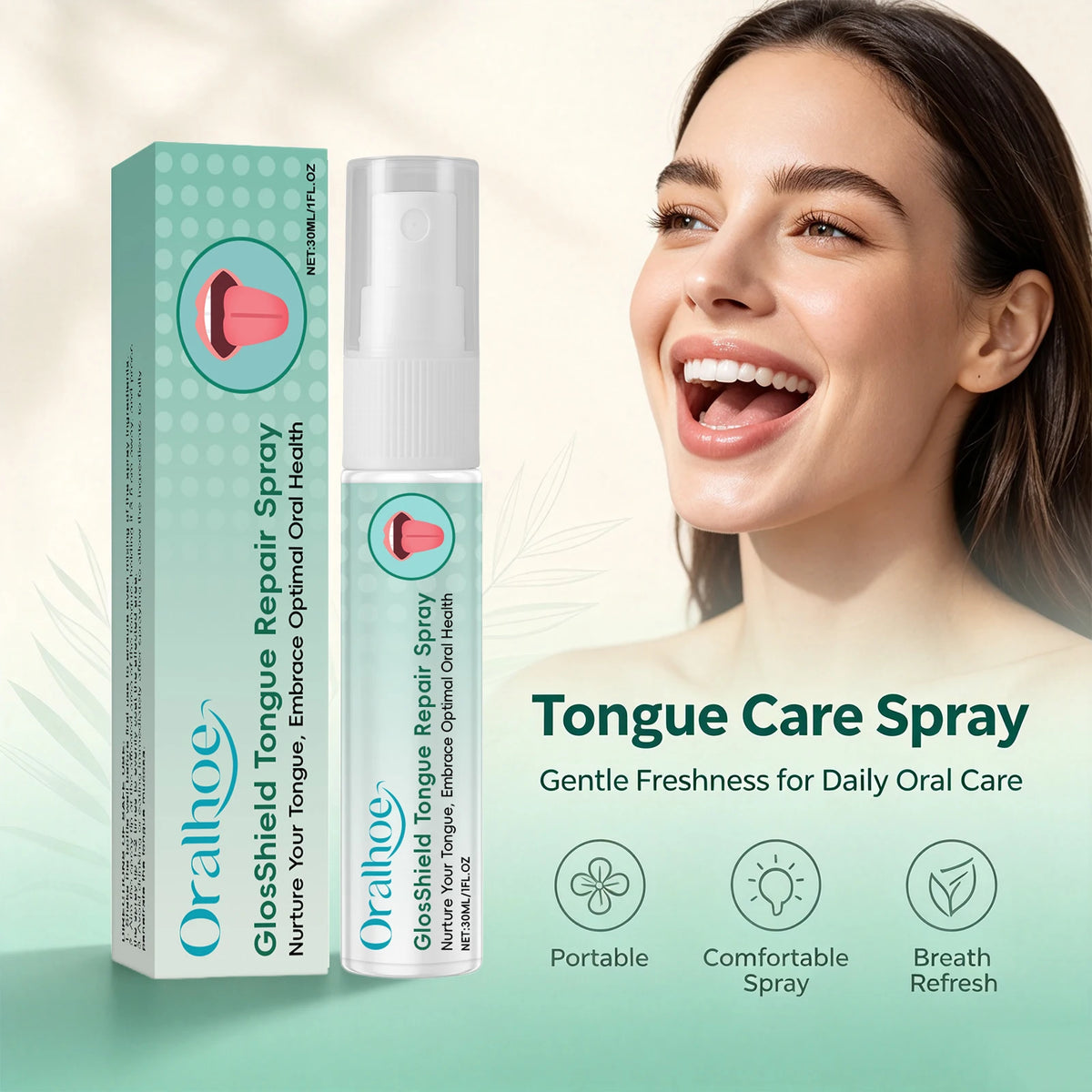 Refreshing Tongue Repair Spray for Oral Hygiene and Bad Breath
